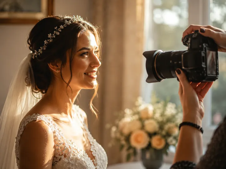 Tarihi köşkün merdivenlerinde birbirine gülümseyerek bakan gelin ve damat, istanbul kadın düğün fotoğrafçısı